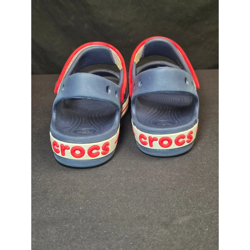Crocs‎ Bayaband Sandal Kids Navy Red White Sporty Water Shoes J3 205400-4CC
